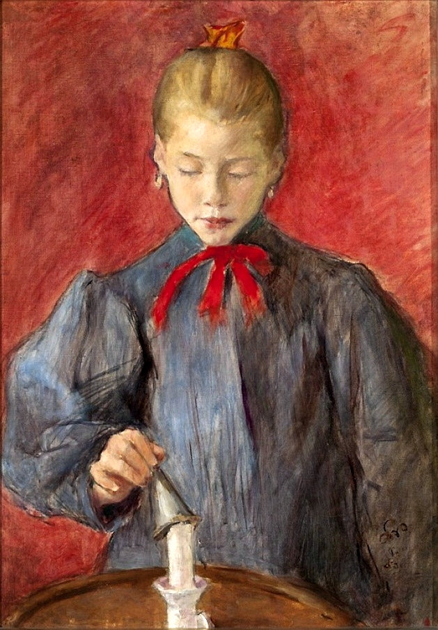 Fillette éteignant une bougie. - Stanisław Wyspiański