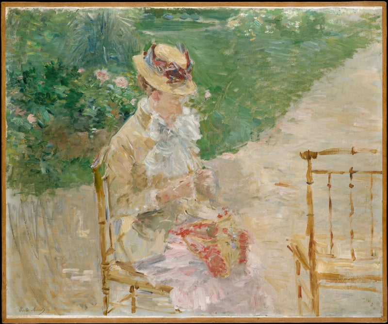 Ung kvinne som strikker - Berthe Morisot