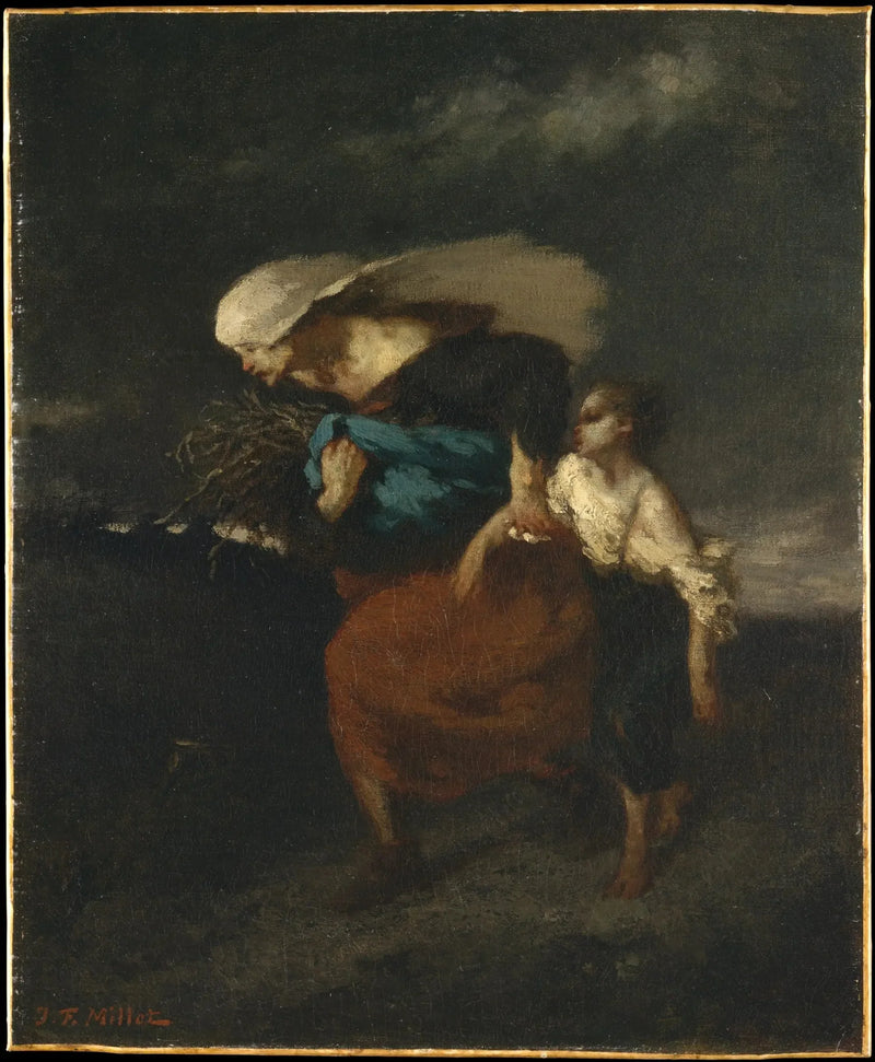 Under stormen - Jean-François Millet