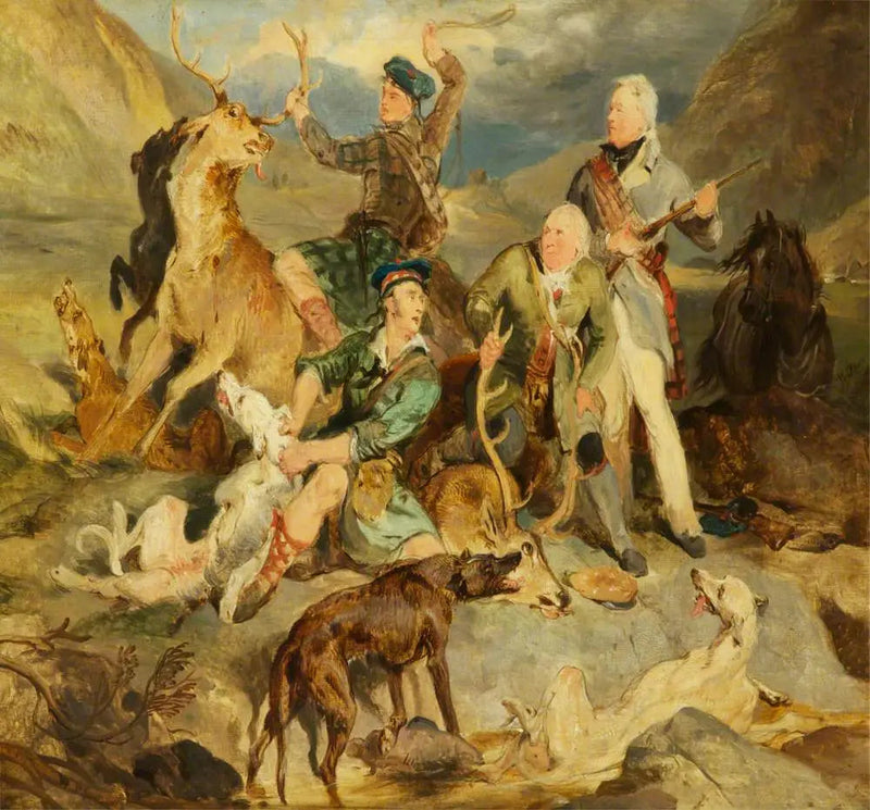 På erobring av hjorten: Hertugen av Atholl med skogvokterne - Edwin Henry Landseer

Source:
À la conquête du cerf : Le duc d'Atholl avec les forestiers - Edwin Henry Landseer