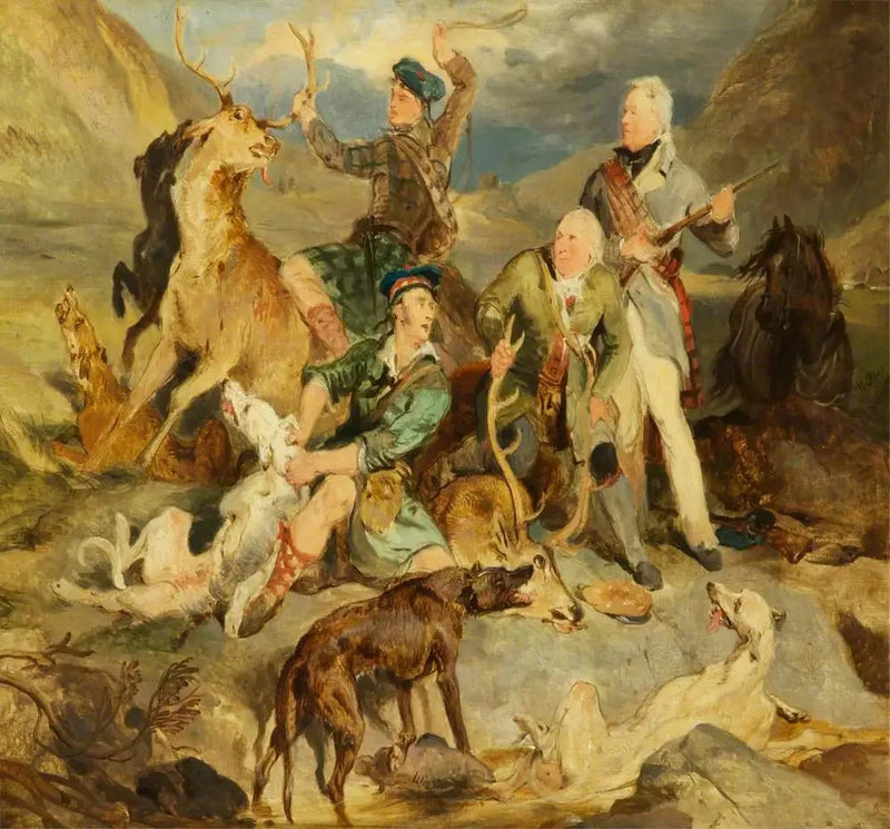 På erobring av hjorten: Hertugen av Atholl med skogvokterne - Edwin Henry Landseer

Source:
À la conquête du cerf : Le duc d'Atholl avec les forestiers - Edwin Henry Landseer