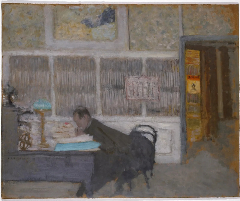 På Blanche-revyen (Portrett av Félix Fénéon). - Édouard Vuillard
