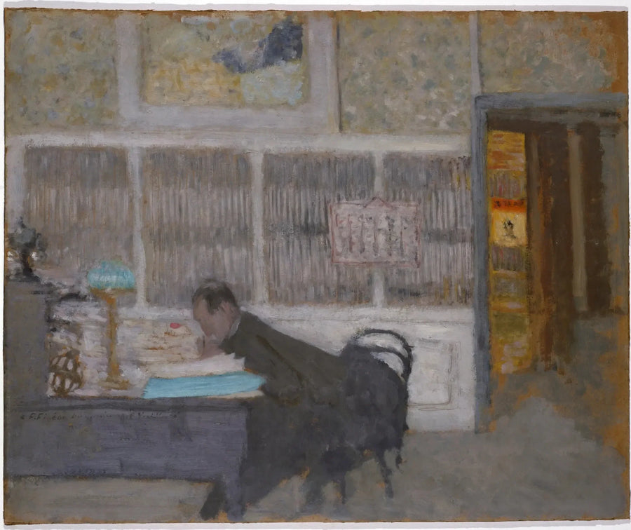 På Blanche-revyen (Portrett av Félix Fénéon). - Édouard Vuillard