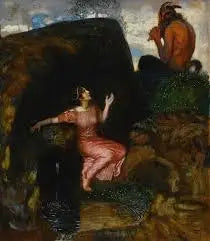 Ved kilden (nymfe som lytter) - Franz Von Stuck