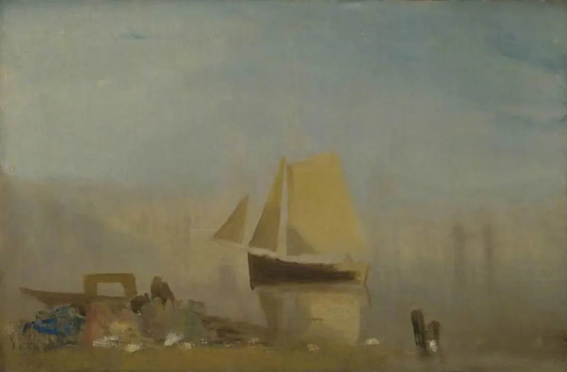 En seilbåt i Rouen - J. M. W. Turner