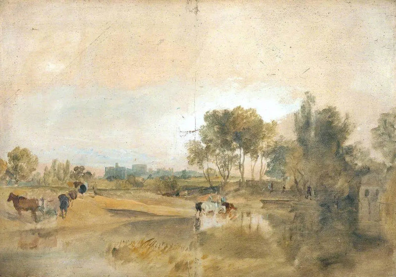 En Thames-bakvann med Windsor-slott i det fjerne - J. M. W. Turner