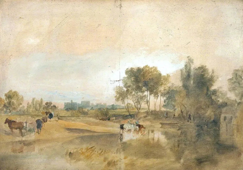 En Thames-bakvann med Windsor-slott i det fjerne - J. M. W. Turner