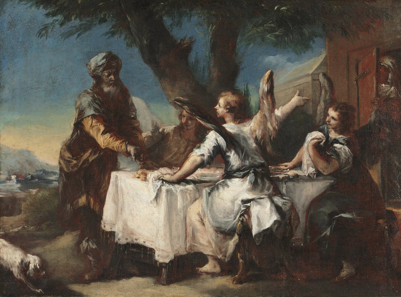 Abraham tar imot de tre englene - Francesco Guardi
