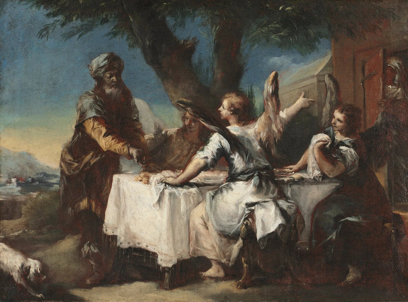 Abraham tar imot de tre englene - Francesco Guardi