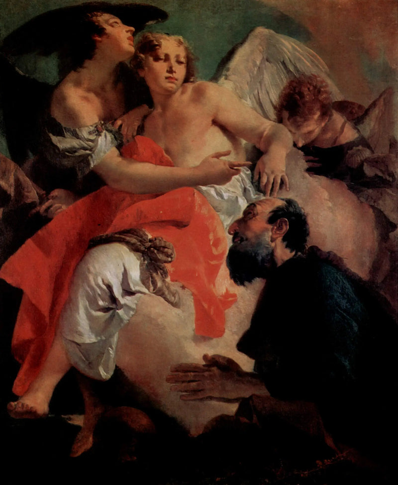 Abraham ber foran de tre englene - Giovanni Battista Tiepolo