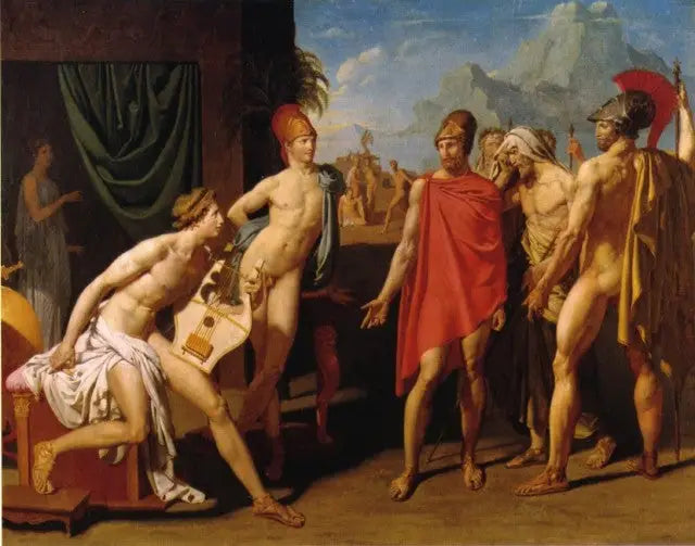 Achille som mottar ambassadørene fra Agamemnon - Jean-Auguste-Dominique Ingres