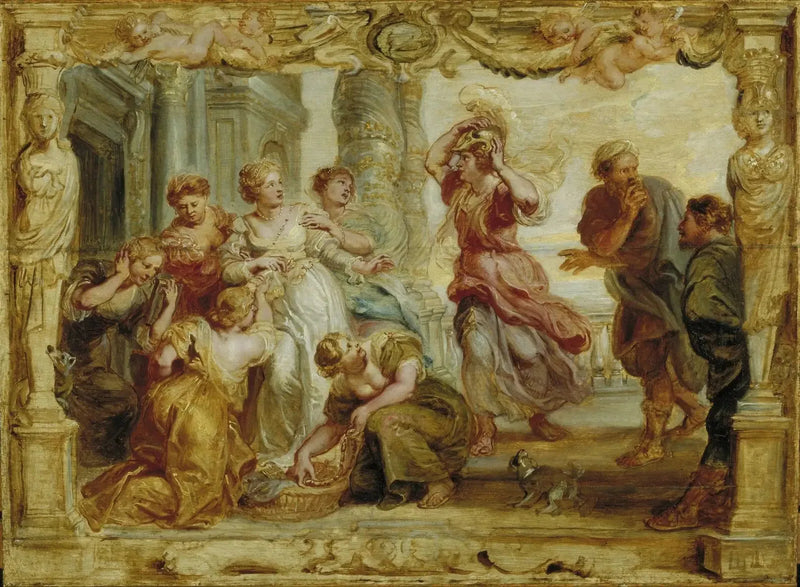 Achille anerkjent blant jentene til Lykomedes - Peter Paul Rubens