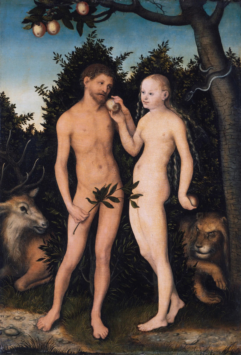 Adam og Eva i Paradiset - Lucas Cranach den eldre