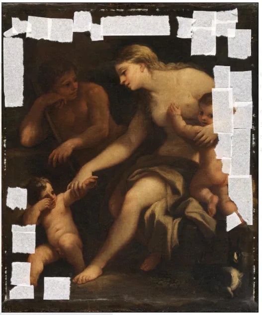 Adam og Eva, med Kain og Abel - Luca Giordano