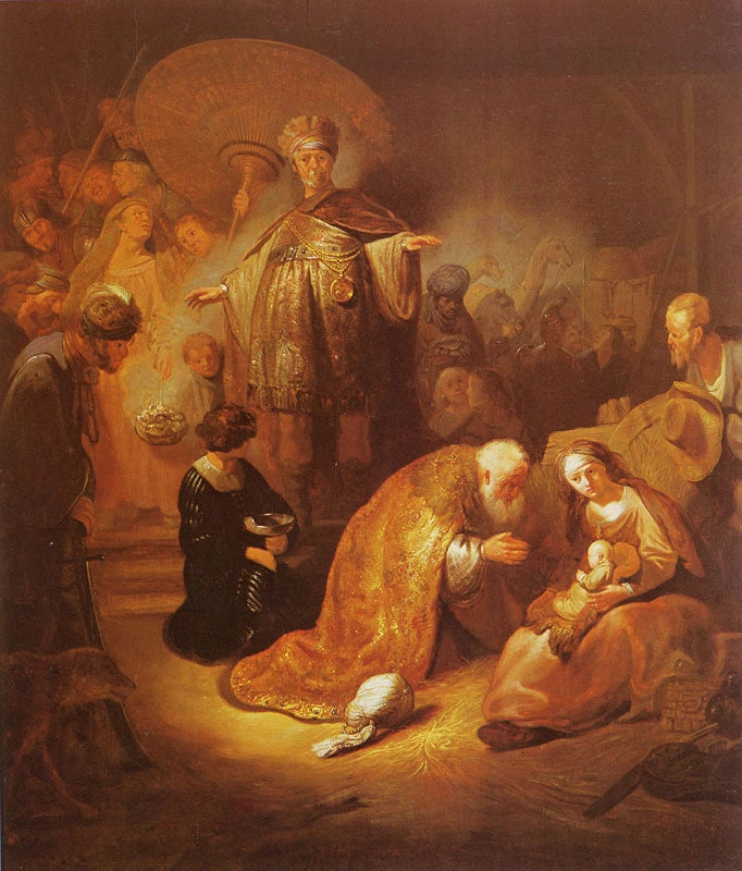 De hellige tre kongers tilbedelse (kopi ?) - Rembrandt