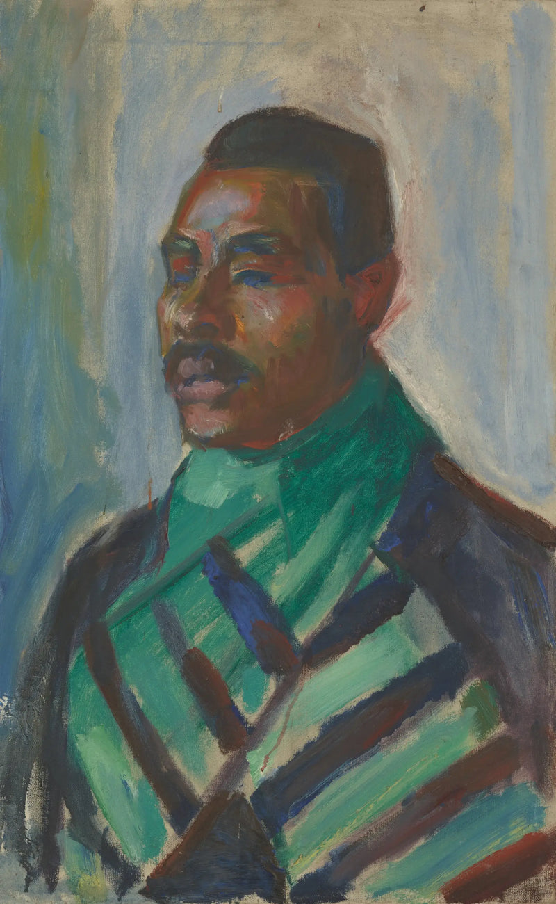 Afrikansk med grønt skjerf - Edvard Munch