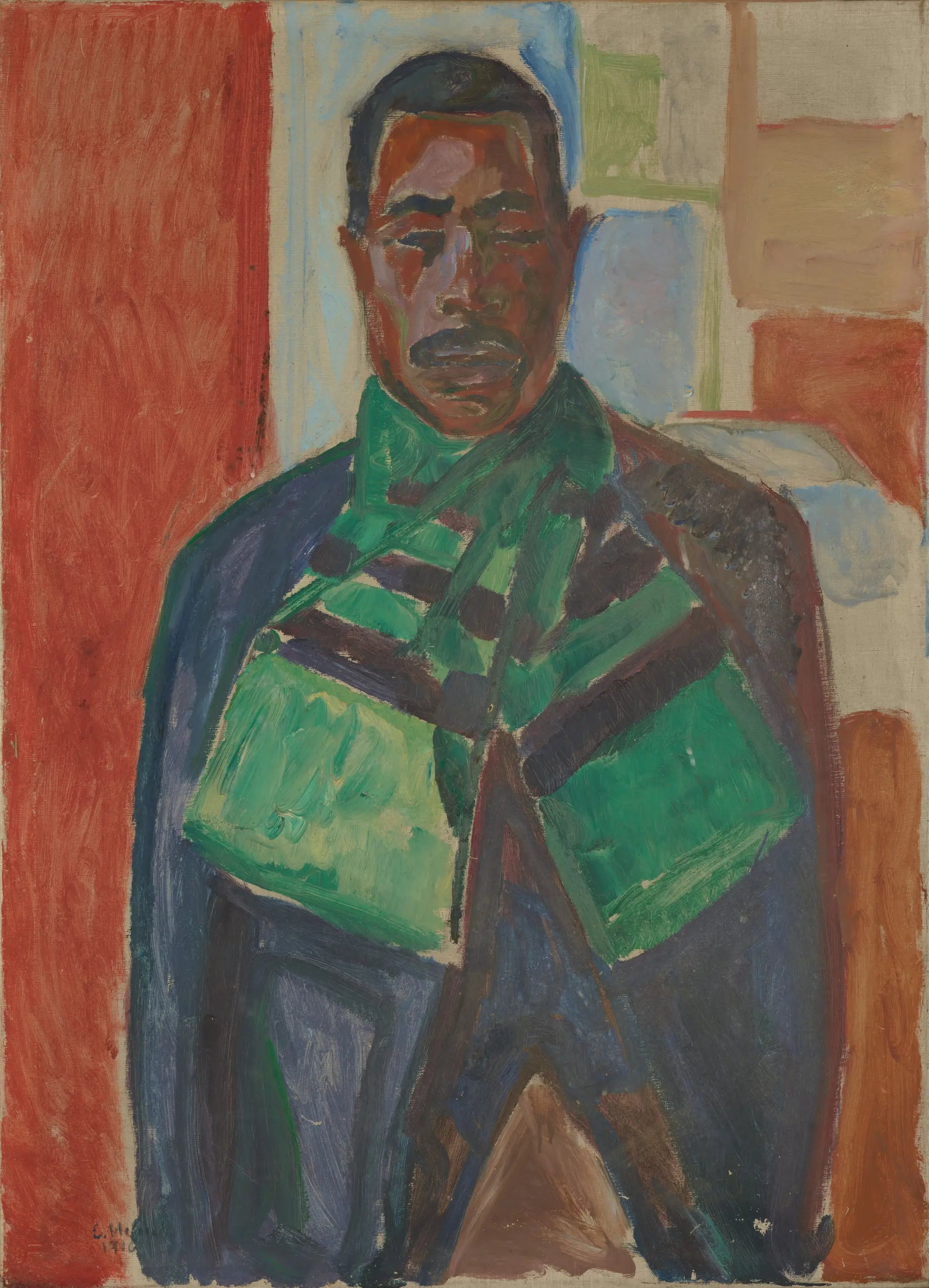 Reproduction du tableau « Africain au foulard vert - Edvard Munch » par Alpha Reproduction en peinture à l’huile