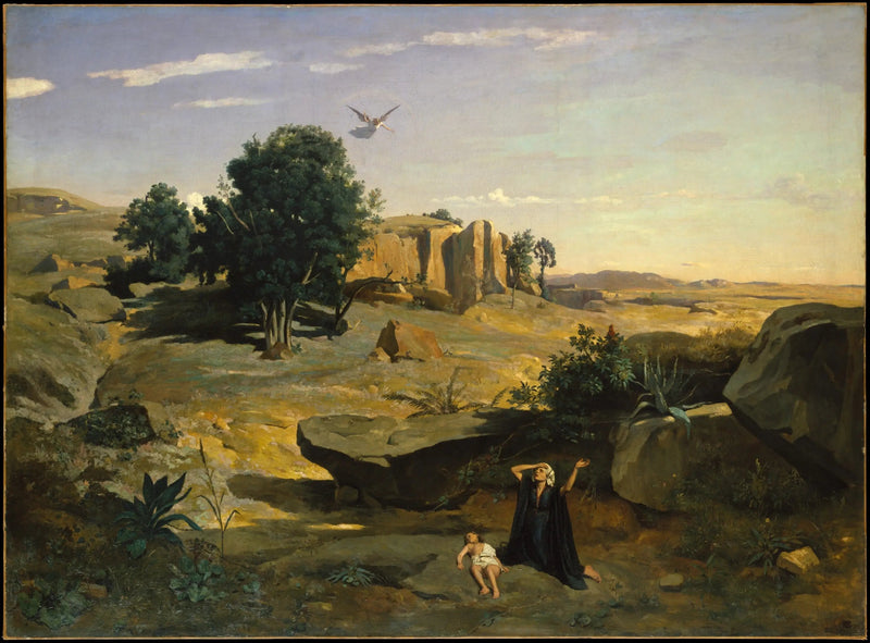 Agar i ørkenen - Jean-Baptiste Camille Corot