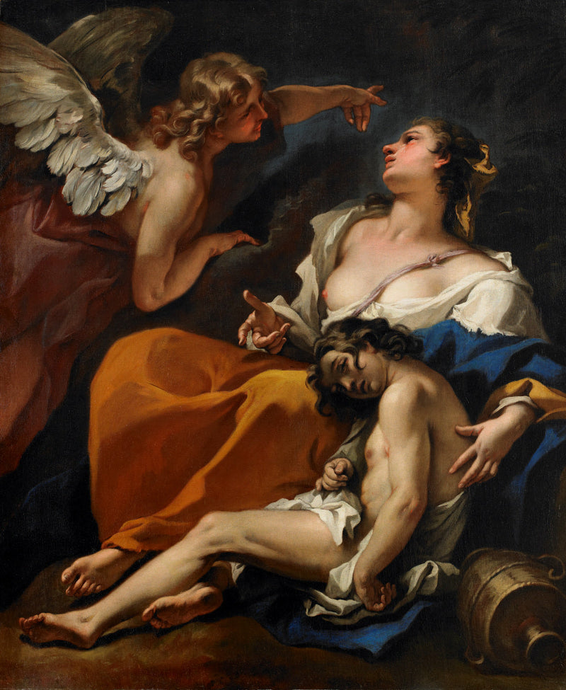 Agar og Ismael reddet av engelen - Sebastiano Ricci