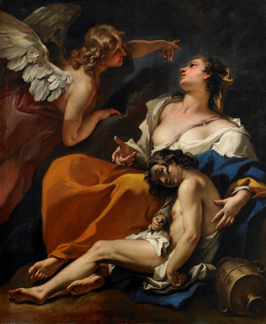 Agar og Ismael reddet av engelen - Sebastiano Ricci