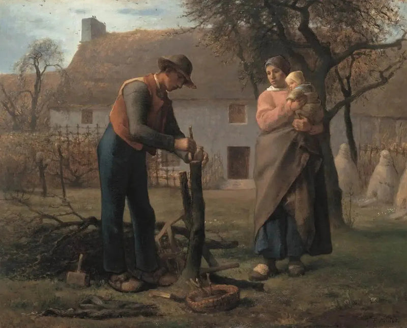 Landbruker som setter inn en graft på et tre - Jean-François Millet