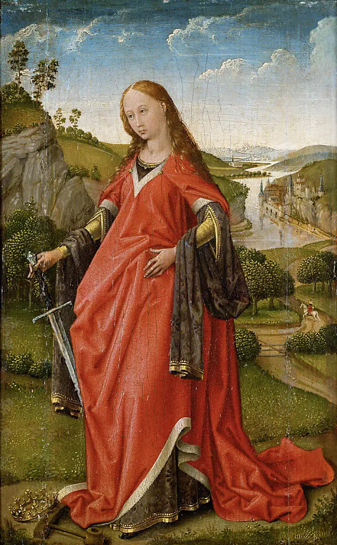 Høyre side av et diptykon: Saint Catherine - Rogier van der Weyden