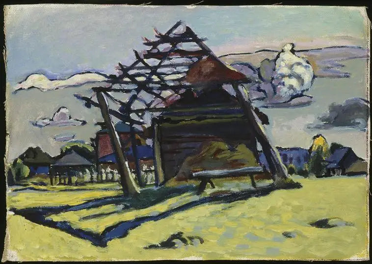 Akhtyrka, ramme for en høyballe og gård - Vassily Kandinsky