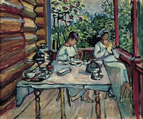 Akhtyrka, Nina og Tatiana i verandaen - Vassily Kandinsky
