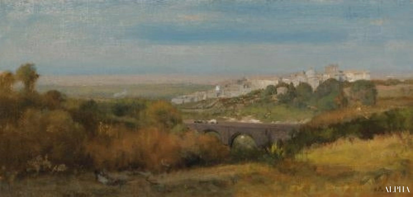 Albano, Italia (Den romerske Campagna) - George Inness - Høykvalitets reproduksjoner av malerier og bilder