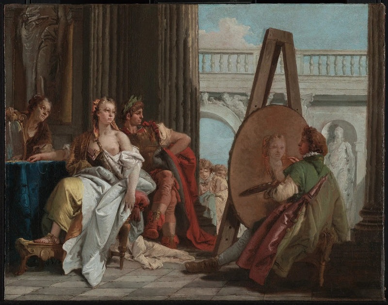 Alexandre og Campaspe hos maleren Apelle - Giovanni Battista Tiepolo