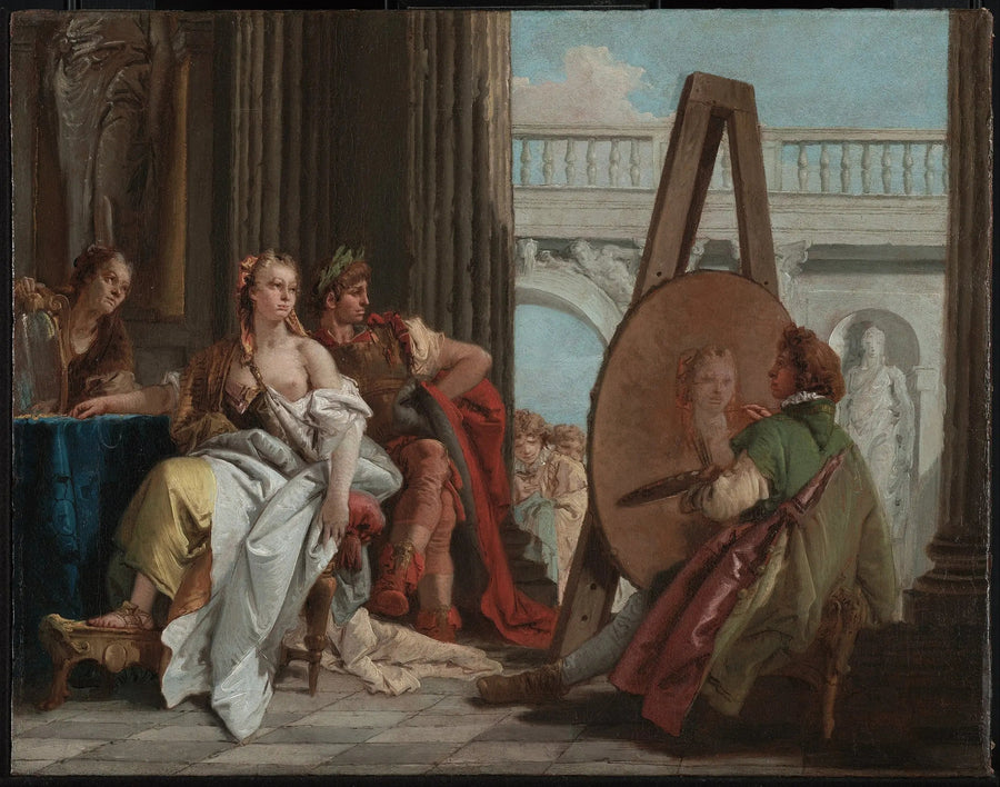 Alexandre og Campaspe hos maleren Apelle - Giovanni Battista Tiepolo