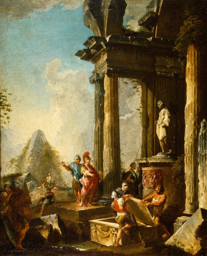 Alexander den store ved Achilleus' grav - Giovanni Paolo Panini

Source:
Alexandre le Grand au tombeau d'Achille - Giovanni Paolo Panini