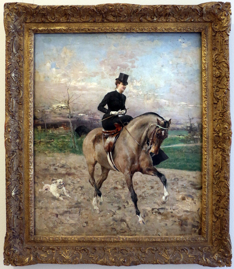 Alice Regnault til hest - Giovanni Boldini