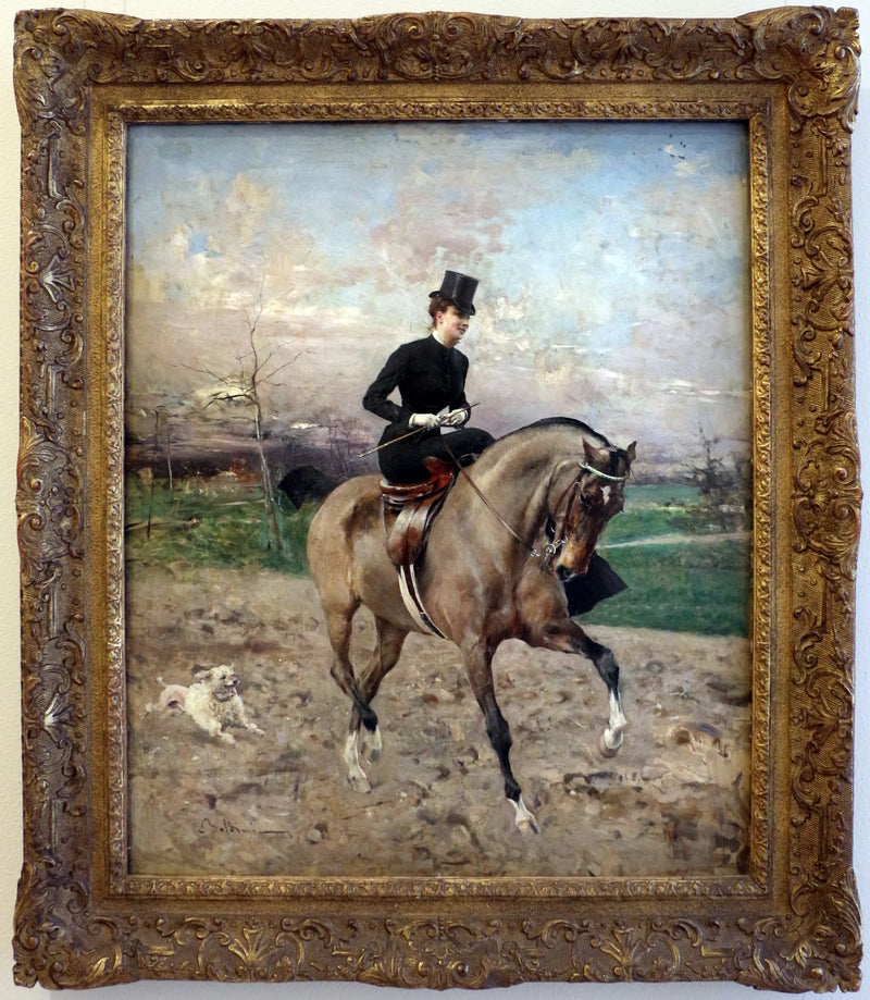 Alice Regnault til hest - Giovanni Boldini