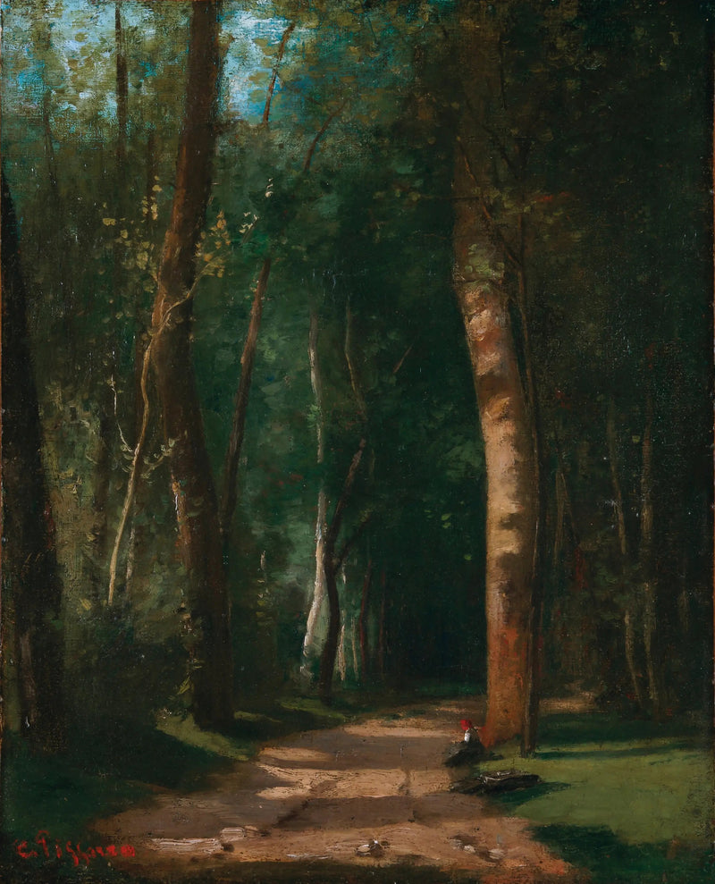 Gått inn i en skog - Camille Pissarro