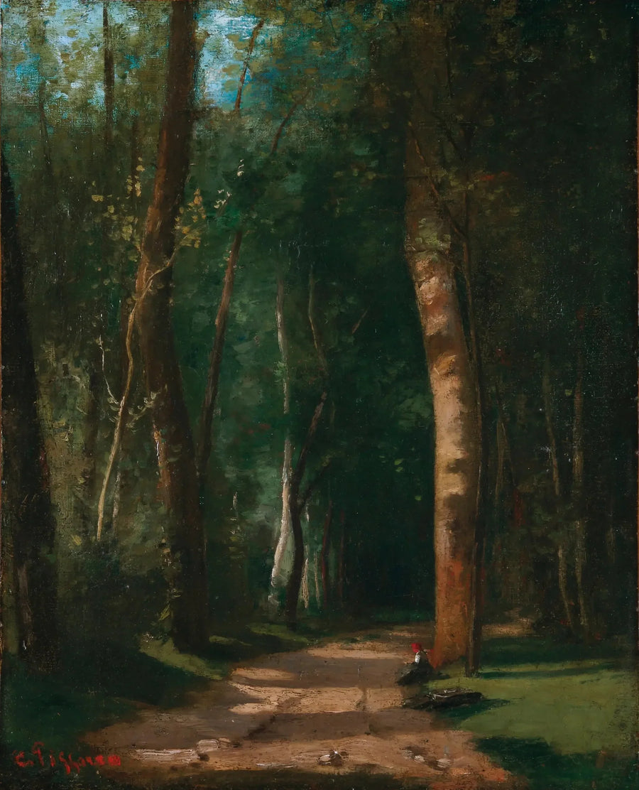 Gått inn i en skog - Camille Pissarro