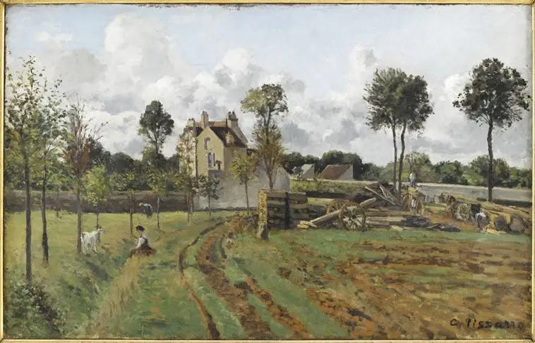 Alléen til Tour-du-Jongleur og huset til M. Musy, Louveciennes - Camille Pissarro