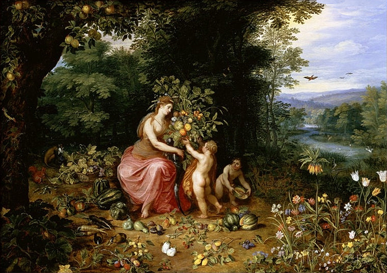 Allégorie de l'abondance - Jan Brueghel le Jeune image 1 reproduction artisanale de tableau