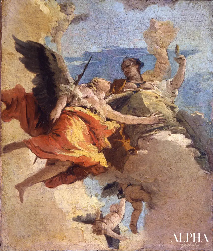 Allégorie de la vertu et de la noblesse - Giambattista Tiepolo - Reproductions de tableaux et peintures haut de gamme