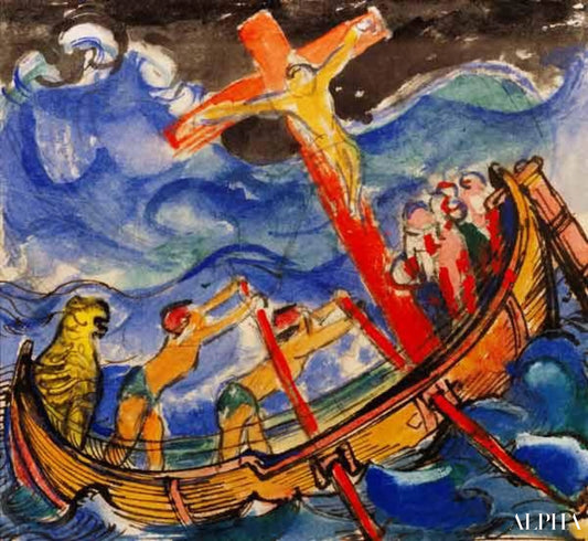 Aller dans l'orage. 1913. Aquarelle - Franz Marc - Reproductions de tableaux et peintures haut de gamme
