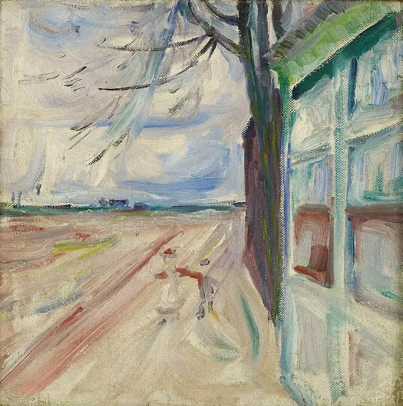 Ved elven, Warnemünde - Edvard Munch