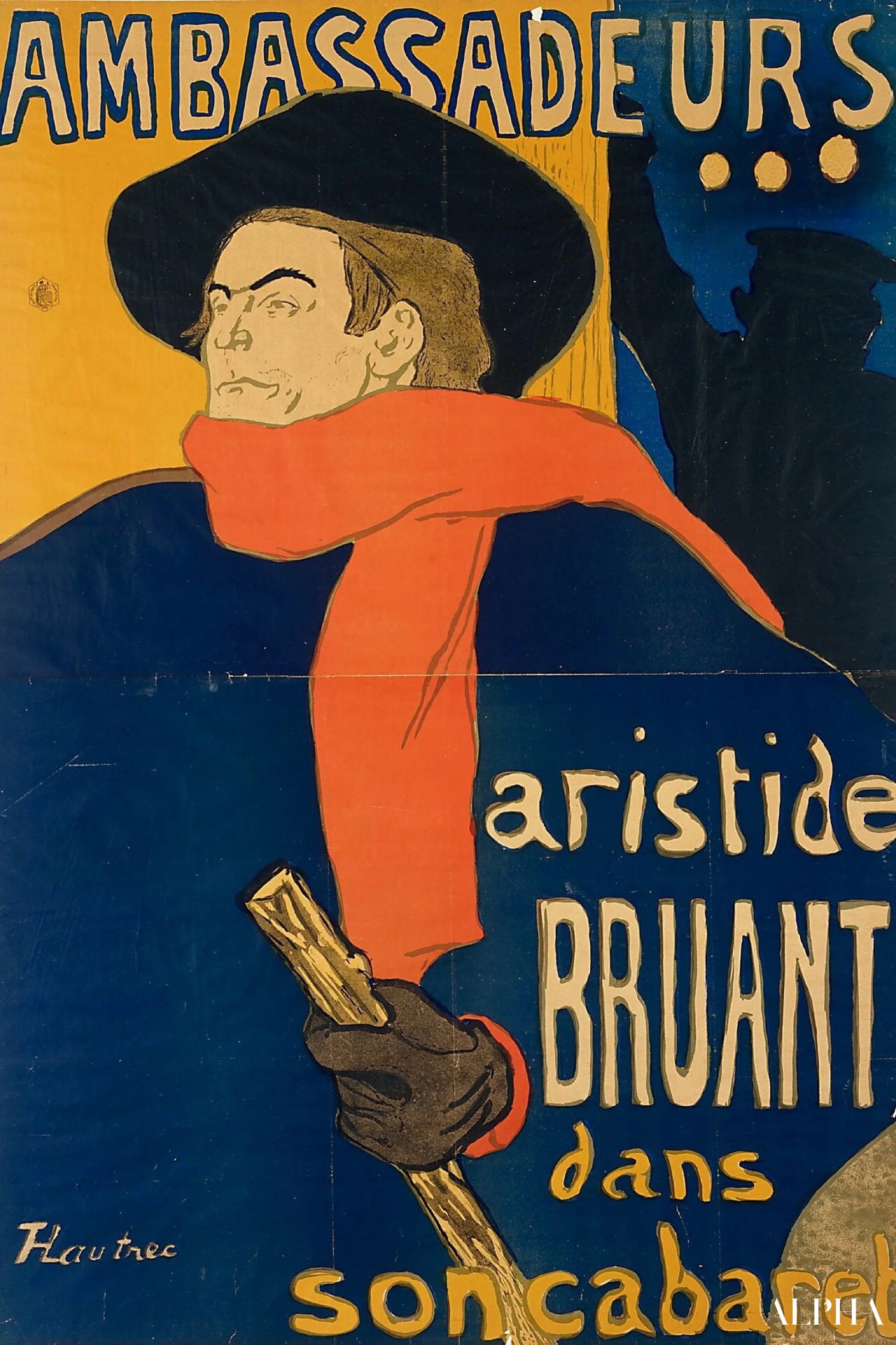 Ambassadører (Aristide Bruant i sin kabaret) - Toulouse Lautrec - Reproduksjoner av høykvalitets malerier og bilder