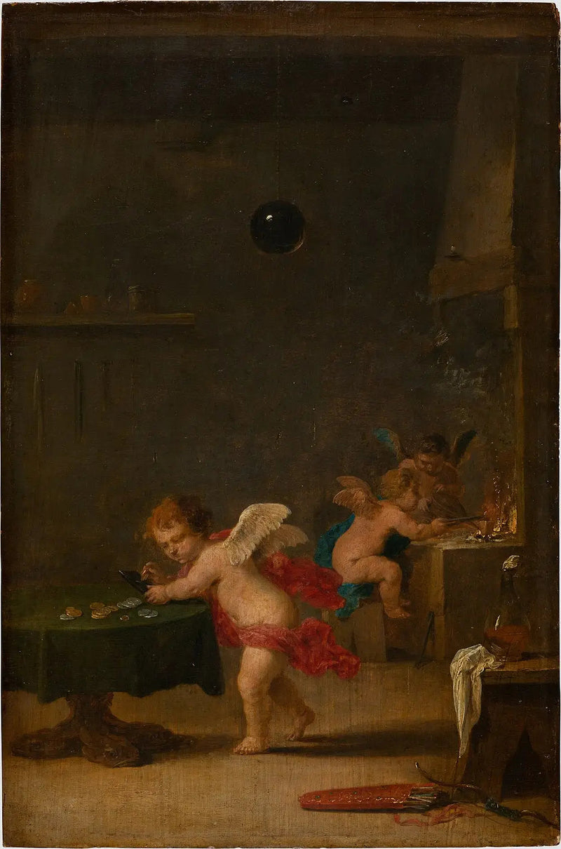 Amoretti i alkymistens verksted - David Teniers den Yngre

Source:
Amoretti dans l'atelier d'un alchimiste - David Teniers le Jeune