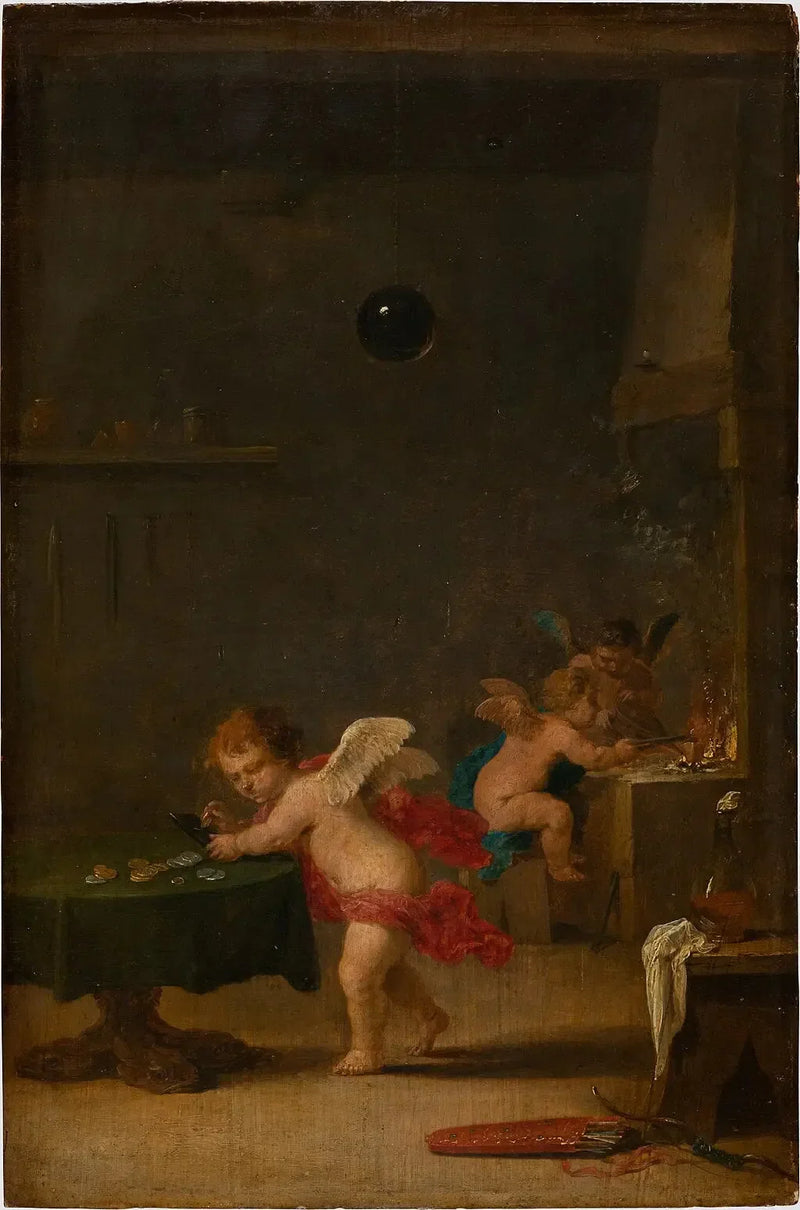 Amoretti i alkymistens verksted - David Teniers den Yngre

Source:
Amoretti dans l'atelier d'un alchimiste - David Teniers le Jeune