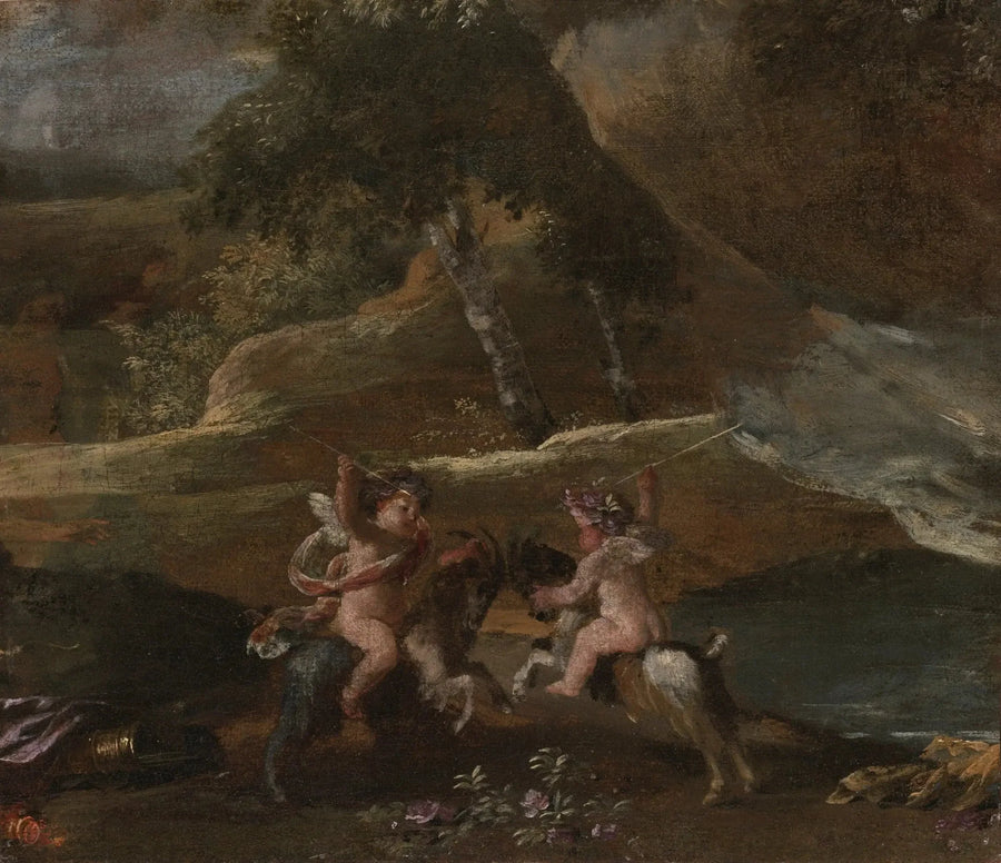 Kjærlighet som rir på geiter - Nicolas Poussin