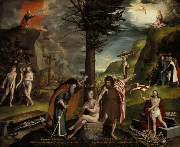 En allegori om Det gamle og Det nye testamente - Hans Holbein den yngre
