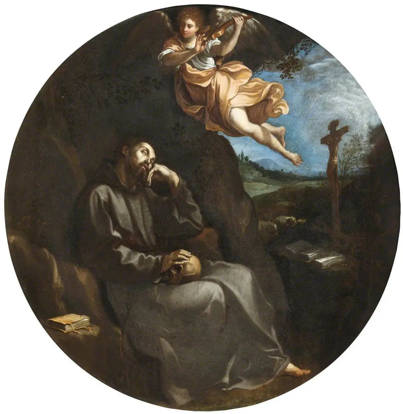 Ange som vises i Saint François - Guido Reni