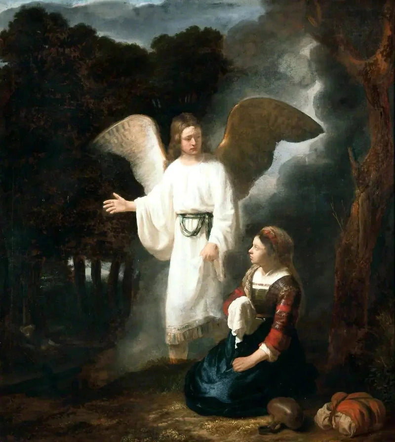 Engelen som viser seg for Hagar - Rembrandt
