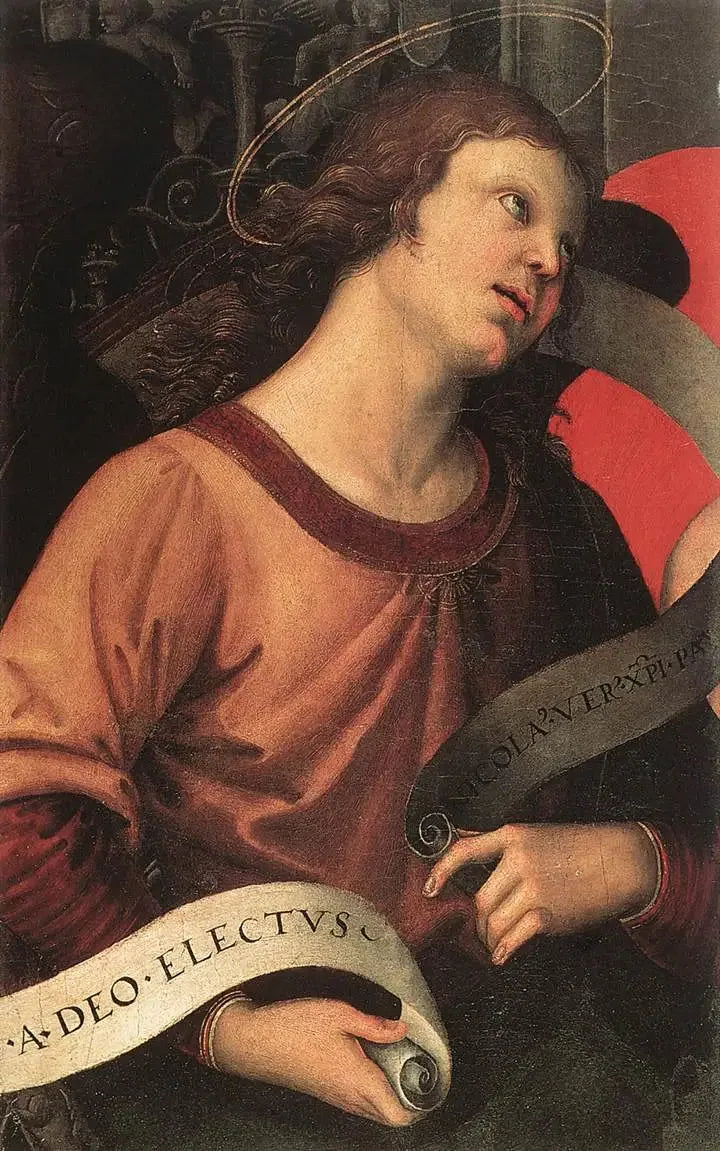 Engel som holder et fane - Raphael Sanzio