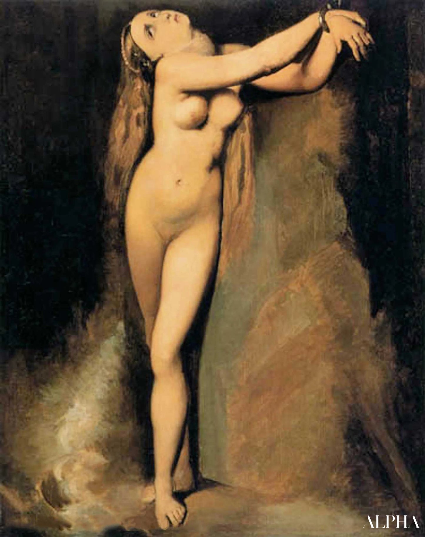 Reproduction du tableau « Angelica au rocher (Après ingres) - Georges Seurat » par Alpha Reproduction en peinture à l’huile